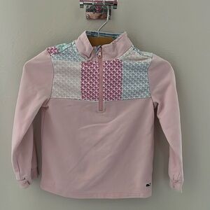 Vineyard Vines for Target Girls 4T Pink Patchwork Whale 1/4 Zip Pullover